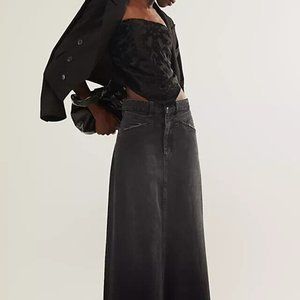 Free People FP One Raya Burnout Velvet Bandana Top Black XS